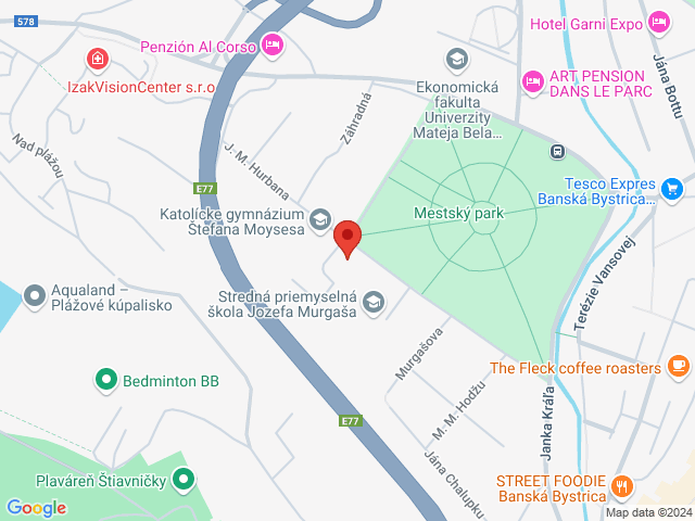 Google map: Hurbanova 8 Banská Bystrica