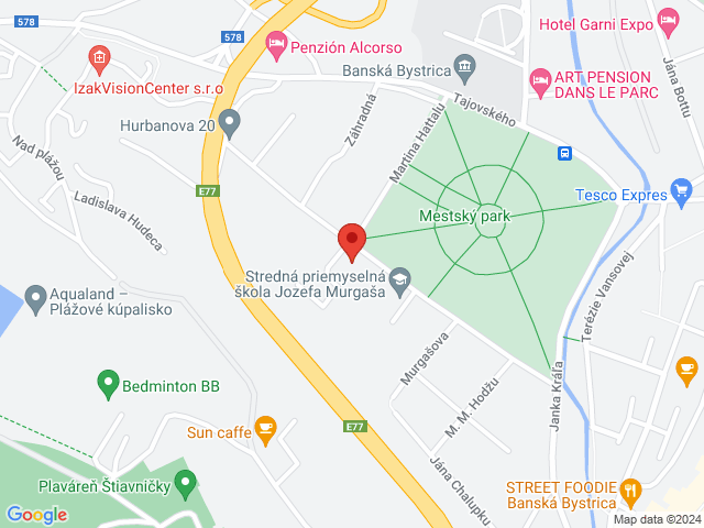 Google map: Hurbanova 8 Banská Bystrica